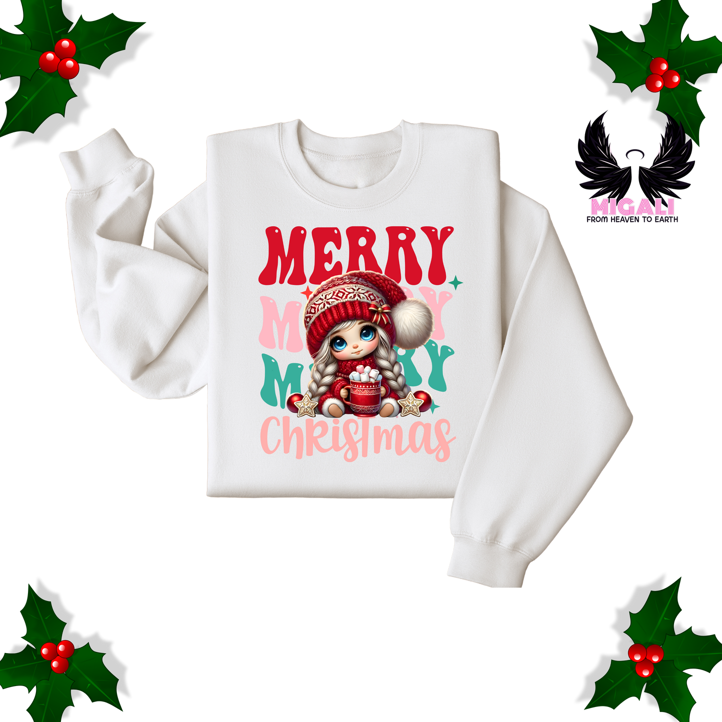 Merry Christmas doll crewneck sweatshirt