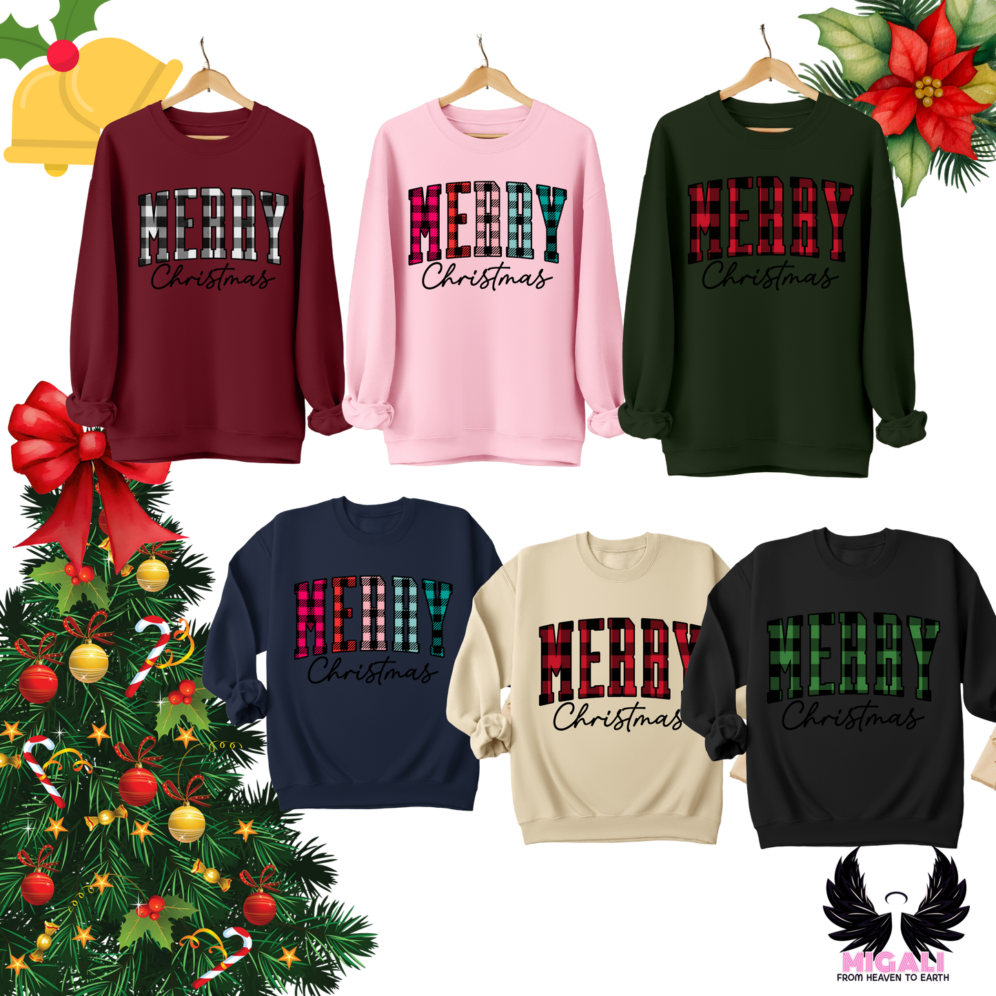 Merry Christmas Family crew crewneck sweatshirt, sudaderas navideñas para grupo familiar o amigos